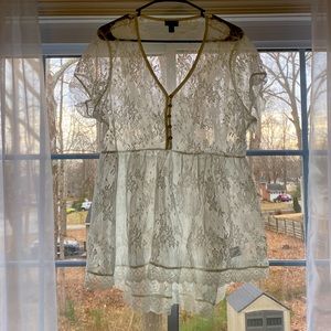 White lace babydoll top